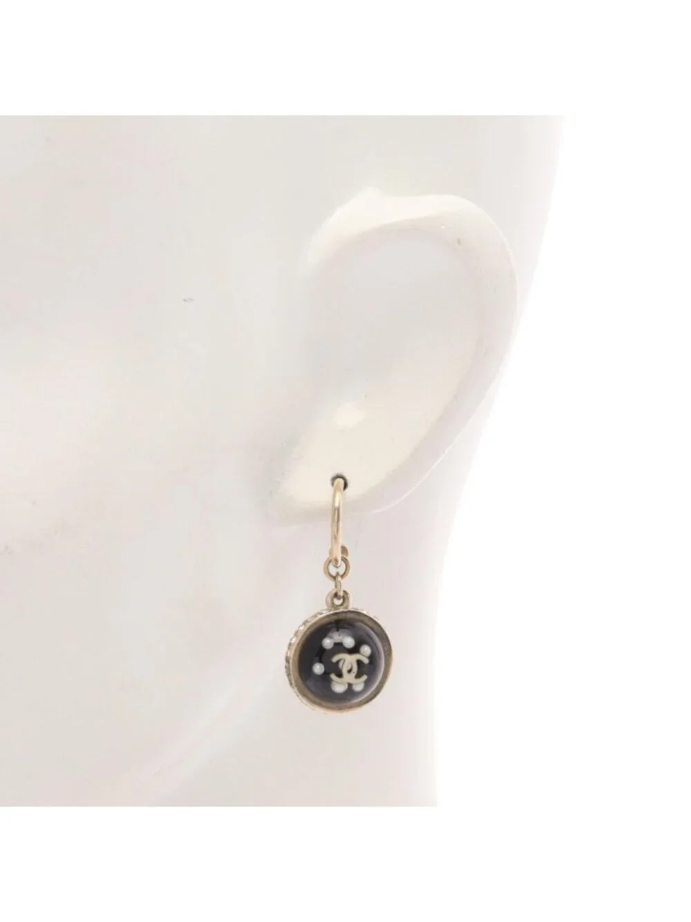 Chanel Necklace 10c CC Logo Earrings 2 Point Set